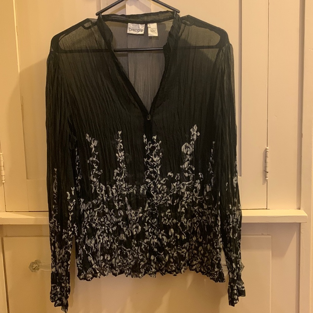 Chicos Button Down Beautiful Blouse Size 1
